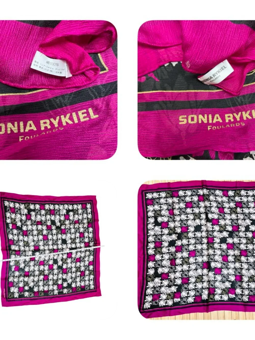 Sonia Rykiel Foulards 100% Silk Scarf Ex-Large 42
